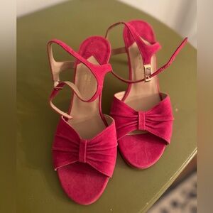 Pretty Pink Suede Carmen Salas Aida Heels/Sandals